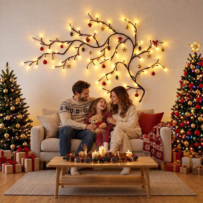 🌟🎅 Guirlande LED flexible en forme de branches d'arbre – Chaleureuse et festive