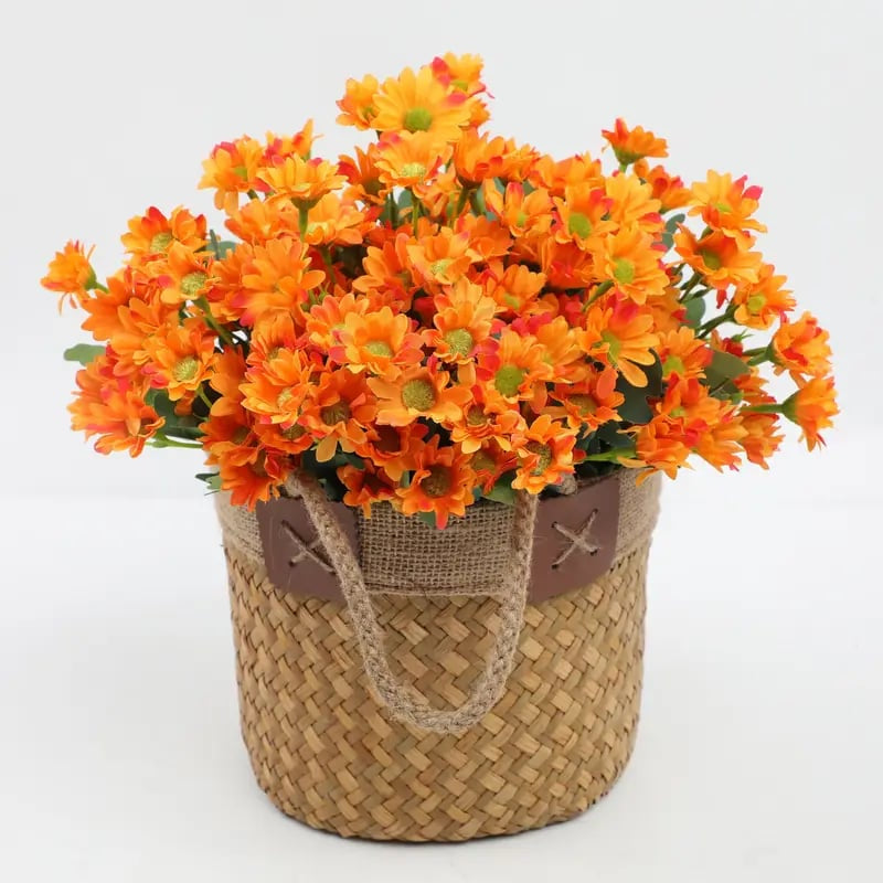 🌼- Fleurs artificielles : chrysanthèmes d'extérieur imitant un coucher de soleil - résistants aux UV, imperméables, résistants au vent