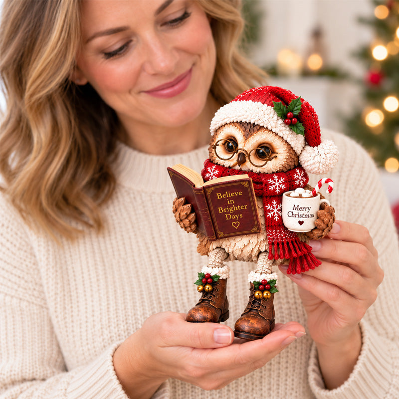 🦉📚 Décoration Chouette qui lit  – Une touche chaleureuse pour tous les lecteurs ! ✨