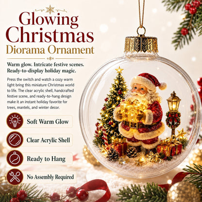🎄Boule de Noël lumineuse avec diorama – Un petit monde hivernal entre vos mains