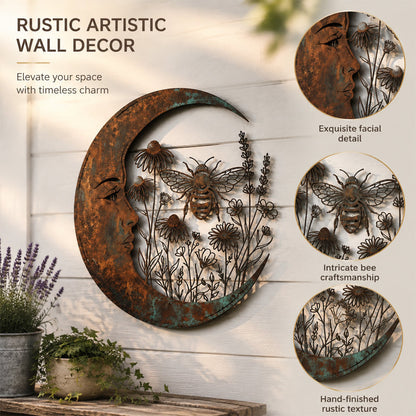 🌜️Décoration murale avec un croissant de lune et une abeille🐝