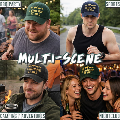 🧢 “I Smoke It All” geborduurde pet – Koel, comfortabel en grappig! 😎✨