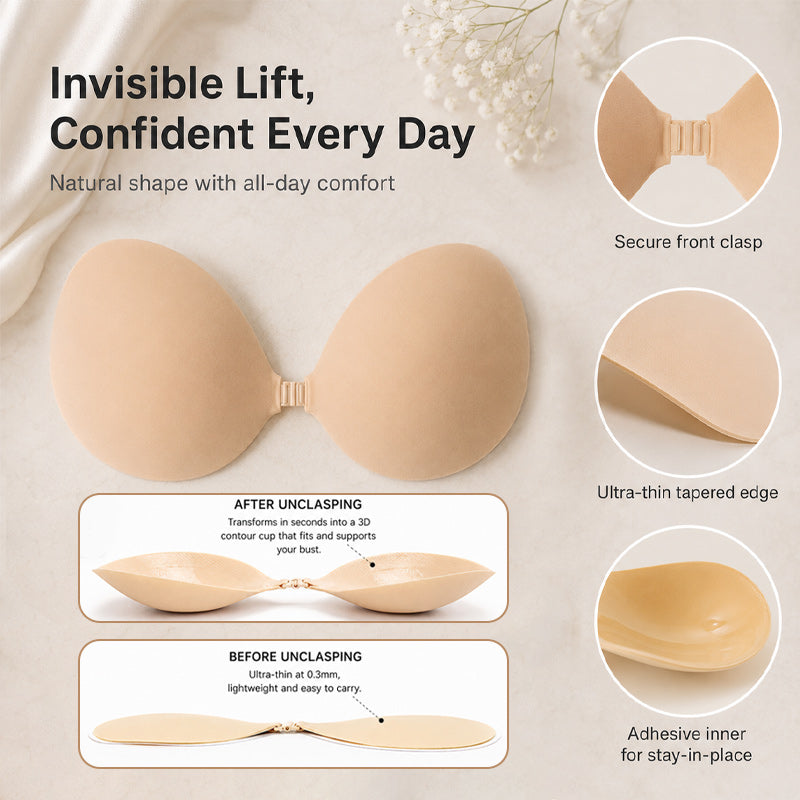 💖 Coussinets de soutien-gorge rehaussants en silicone 3D – Rehaussement invisible et maintien parfait ! ✨👗
