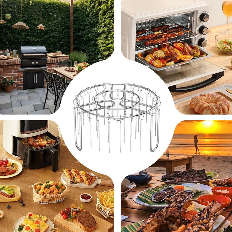 🔥 Support à brochettes pour friteuse à air chaud – Support à brochettes vertical en acier inoxydable pour friteuses à air chaud, fours et snacks de barbecue faits maison🍢