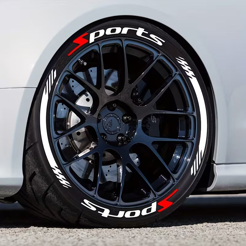 🏎️ Lot de 4 autocollants 3D en forme de lettres pour pneus : autocollants universels imperméables pour flancs de roues ! 🔥