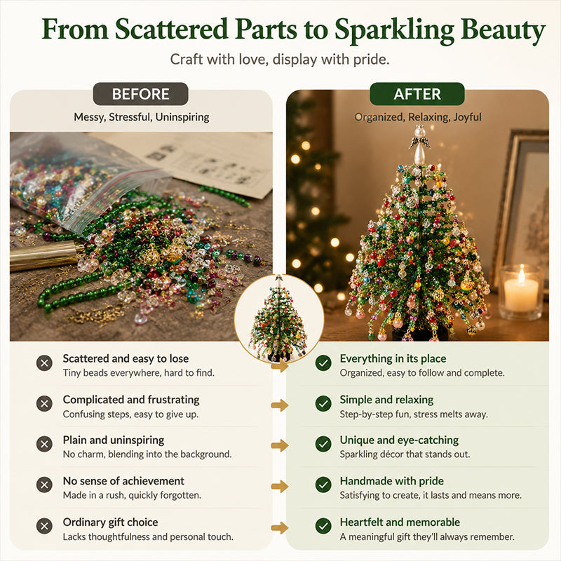 🎄 Kit de bricolage pour sapin de Noël en perles – Créez votre propre décoration de Noël scintillante ! ✨🎁