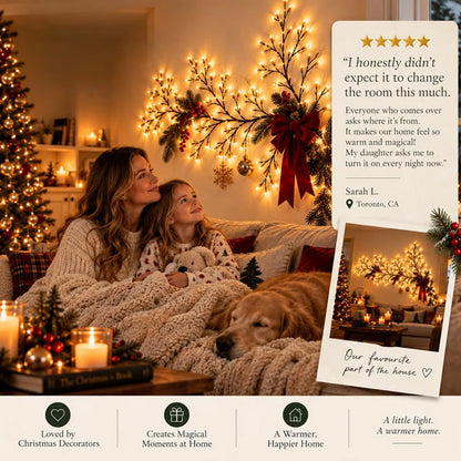 🌟🎅 Guirlande LED flexible en forme de branches d'arbre – Chaleureuse et festive