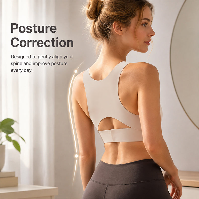 🧘 Soutien-gorge de sport pour femmes, correcteur de posture et lissant le dos : maintien sans armatures et fermeture à l'avant ! ✨