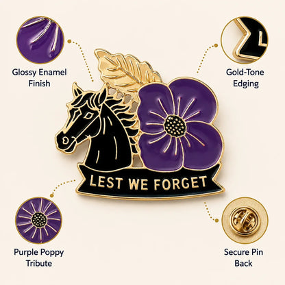 🐴 Broche en forme de pavot violet en mémoire d'un cheval 💜
