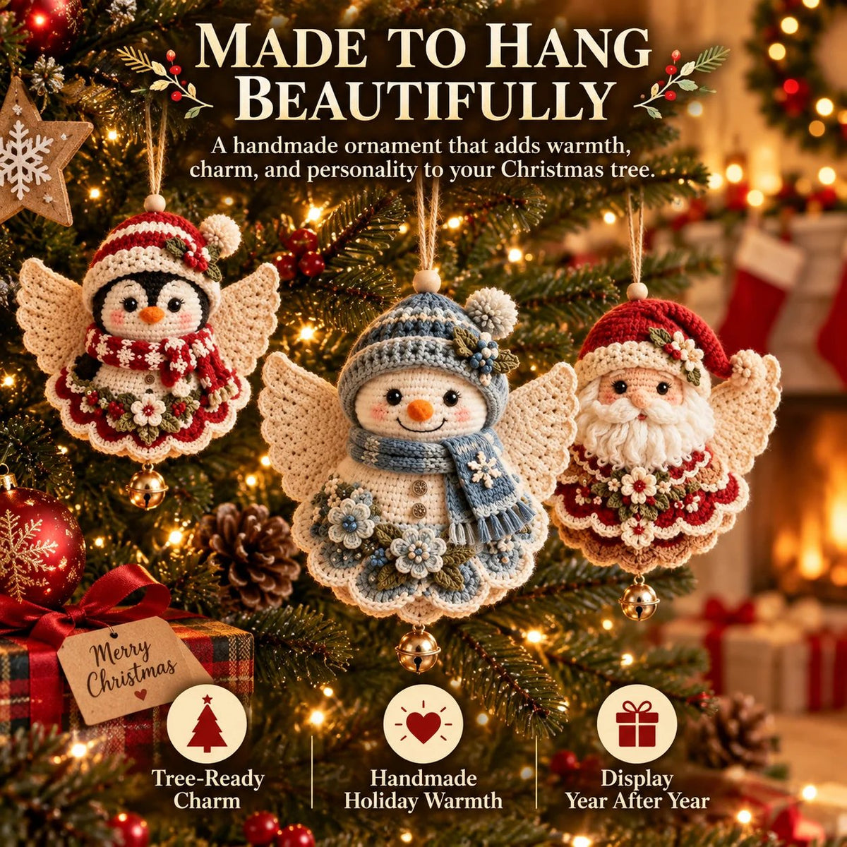 🎄 Kit de bricolage pour réaliser un ange de Noël au crochet comme décoration de Noël – À fabriquer soi-même, à accrocher et à chérir✨