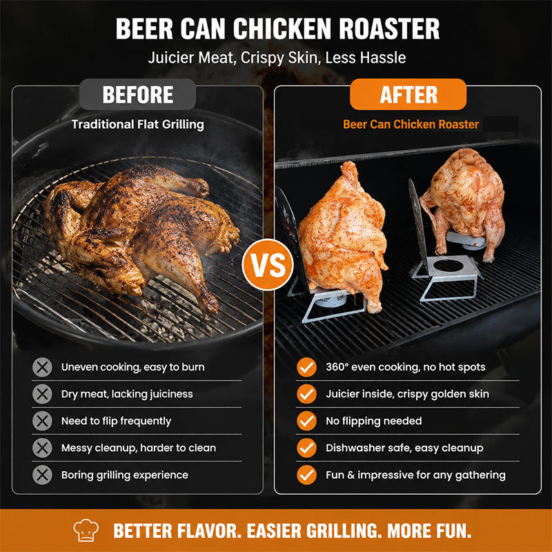 🍗 Le support à poulet ultime en canette de bière – Un poulet juteux et une peau croustillante ! 🍺🔥