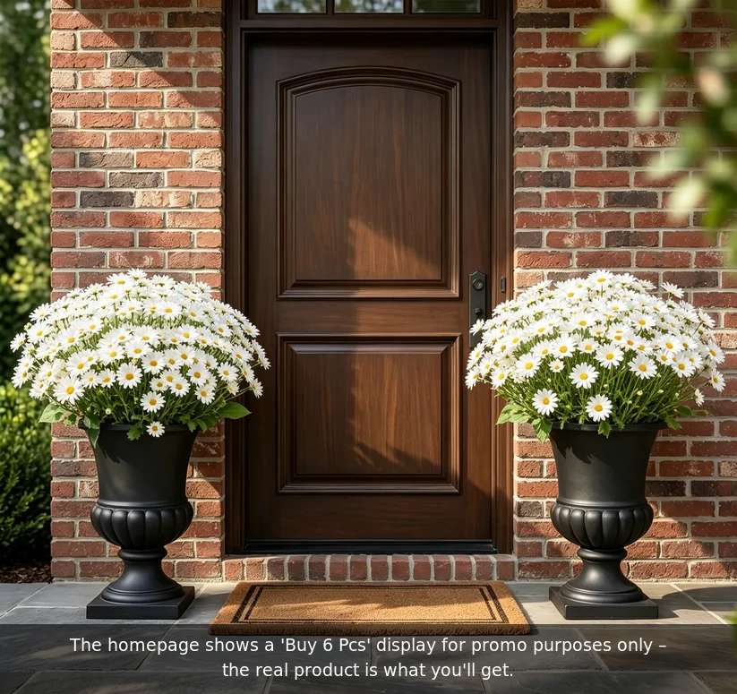 🌼- Fleurs artificielles : chrysanthèmes d'extérieur imitant un coucher de soleil - résistants aux UV, imperméables, résistants au vent