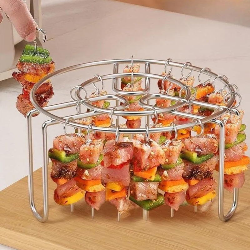 🔥 Support à brochettes pour friteuse à air chaud – Support à brochettes vertical en acier inoxydable pour friteuses à air chaud, fours et snacks de barbecue faits maison🍢