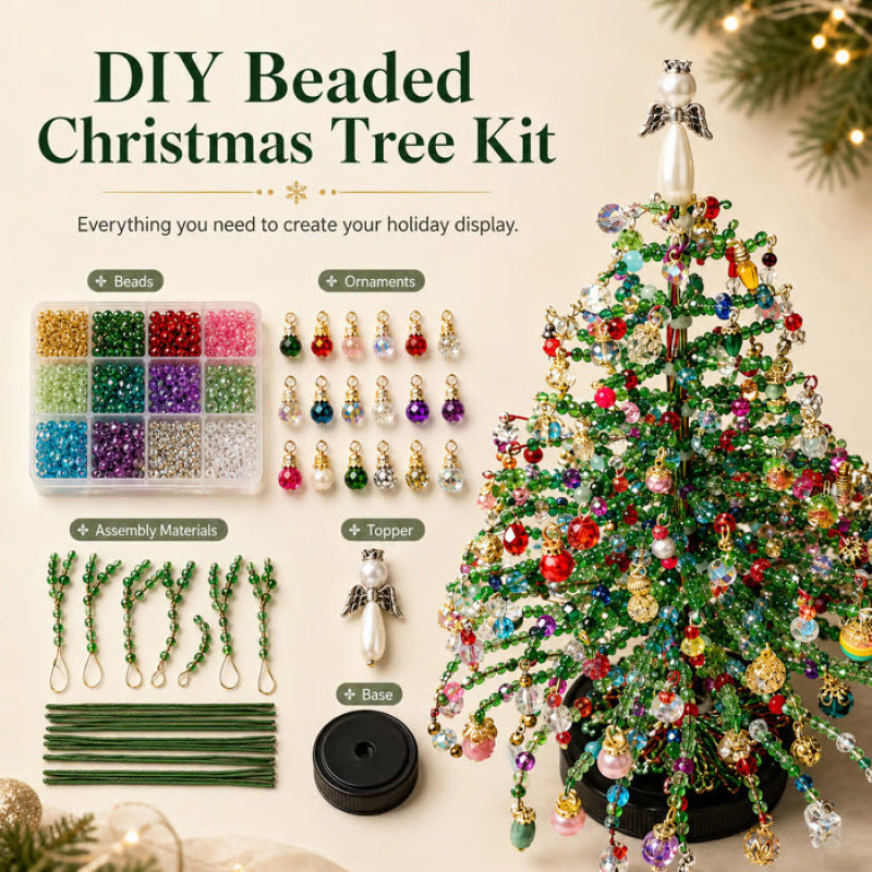🎄 Kit de bricolage pour sapin de Noël en perles – Créez votre propre décoration de Noël scintillante ! ✨🎁