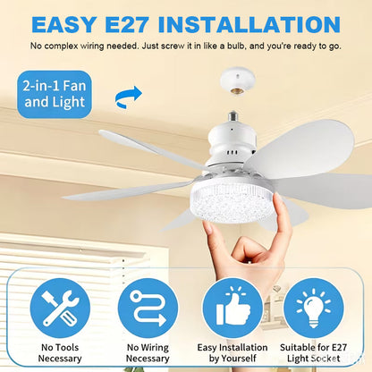 💡 Solution « Smart Fan Light » : ventilateur de plafond à LED à intensité variable avec kit de fixation facile à installer ! 🌀