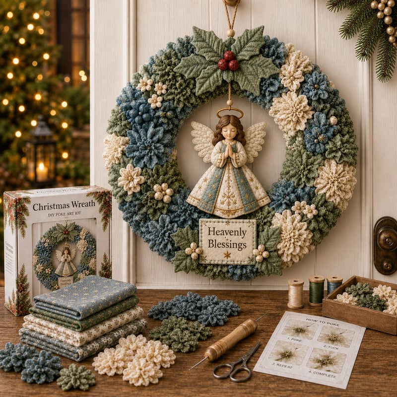 🎄 Kit de couronne de Noël à réaliser soi-même avec une création sur tableau d'affichage – Décoration de porte de Noël faite main