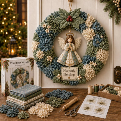 🎄 Kit de couronne de Noël à réaliser soi-même avec une création sur tableau d'affichage – Décoration de porte de Noël faite main