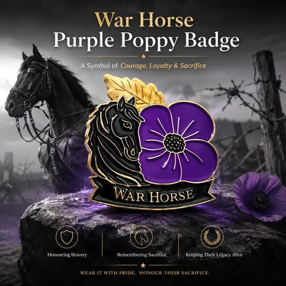 🐴 Broche en forme de pavot violet en mémoire d'un cheval 💜