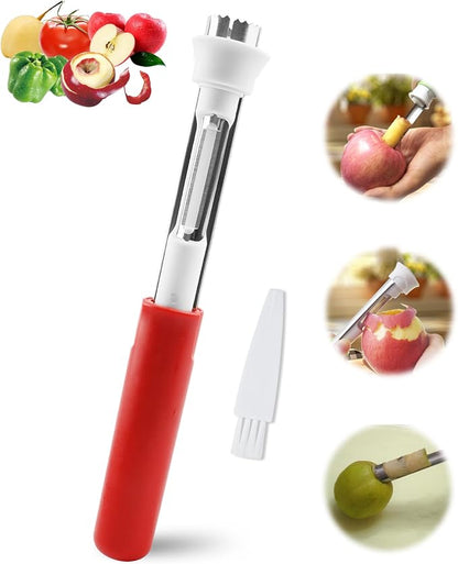 🍎 Éplucheur-évideur 2-en-1 en acier inoxydable : pour retirer le cœur des fruits en un seul geste ! ✨