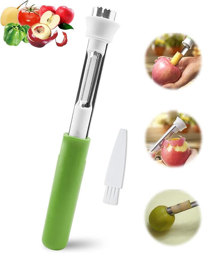 🍎 Éplucheur-évideur 2-en-1 en acier inoxydable : pour retirer le cœur des fruits en un seul geste ! ✨