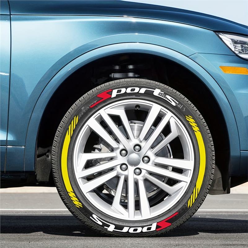 🏎️ Lot de 4 autocollants 3D en forme de lettres pour pneus : autocollants universels imperméables pour flancs de roues ! 🔥