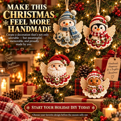 🎄 Kit de bricolage pour réaliser un ange de Noël au crochet comme décoration de Noël – À fabriquer soi-même, à accrocher et à chérir✨