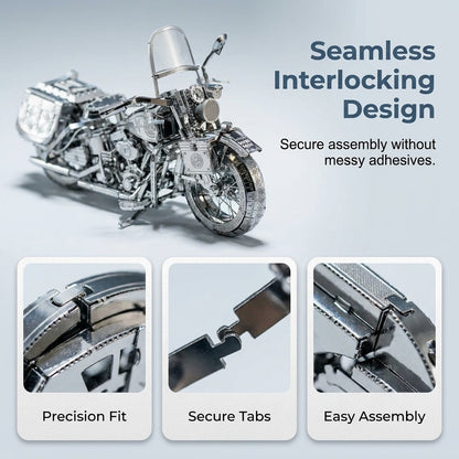 🔥OFFRE SPÉCIALE🔥Puzzle de montage 3D en métal argenté représentant une moto