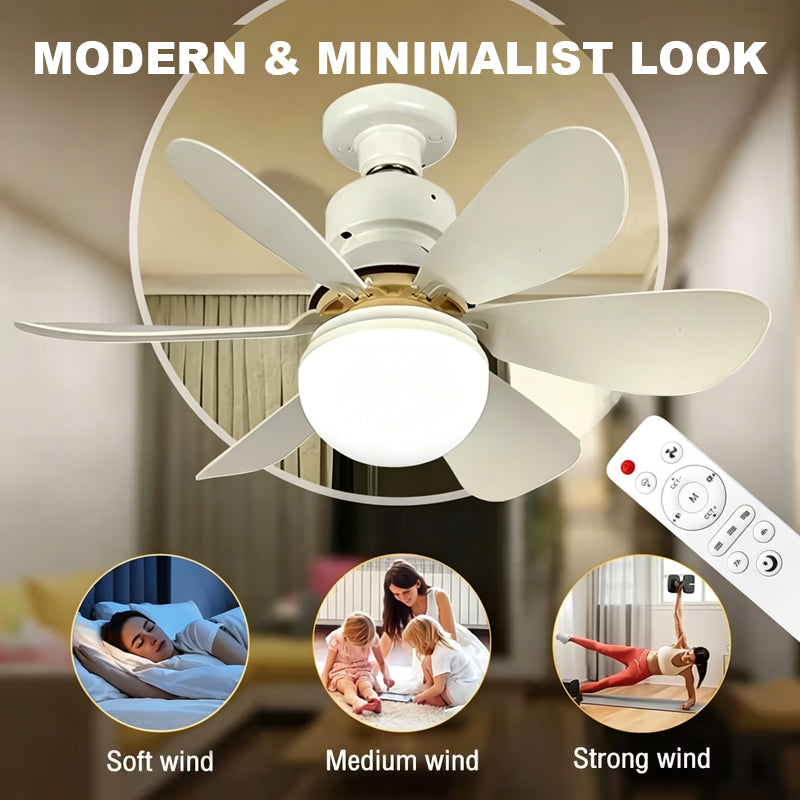 💡 Solution « Smart Fan Light » : ventilateur de plafond à LED à intensité variable avec kit de fixation facile à installer ! 🌀