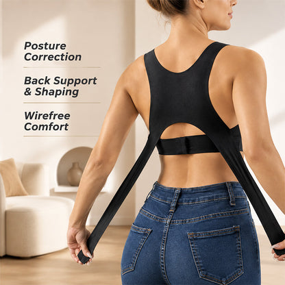 🧘 Soutien-gorge de sport pour femmes, correcteur de posture et lissant le dos : maintien sans armatures et fermeture à l'avant ! ✨
