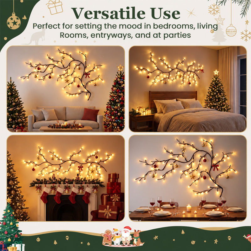 🌟🎅 Guirlande LED flexible en forme de branches d'arbre – Chaleureuse et festive
