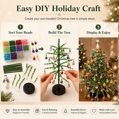 🎄 Kit de bricolage pour sapin de Noël en perles – Créez votre propre décoration de Noël scintillante ! ✨🎁