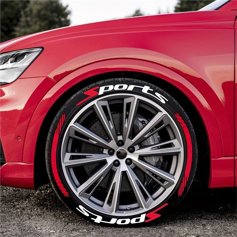 🏎️ Lot de 4 autocollants 3D en forme de lettres pour pneus : autocollants universels imperméables pour flancs de roues ! 🔥