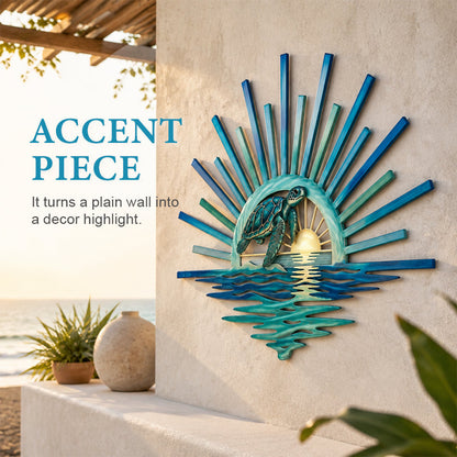 🌅 Décoration murale en métal « Legend of the Sunset Tides » – 🌊 Décoration murale en métal de style nautique vintage