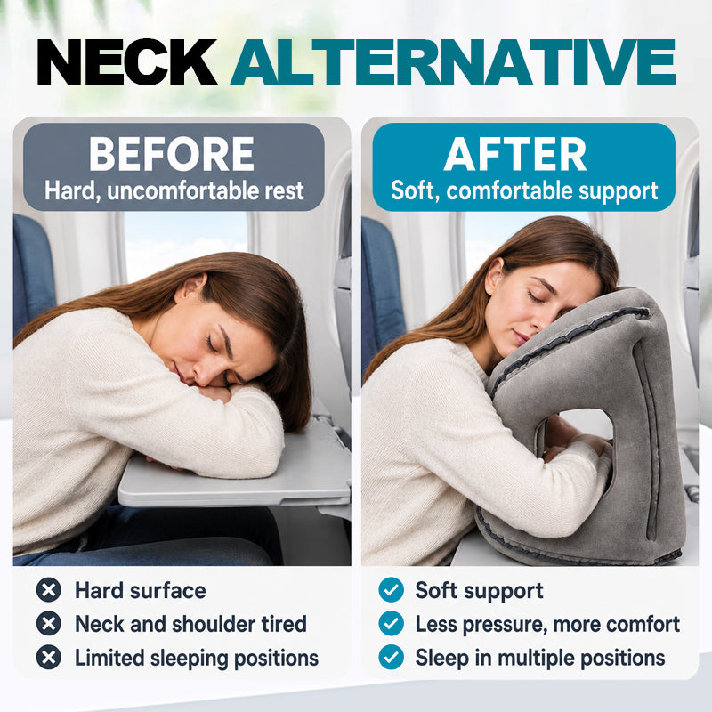 ✈️😴 Opblaasbaar Vliegtuigkussen – Meer Comfort & Ontspanning Tijdens Lange Vluchten
