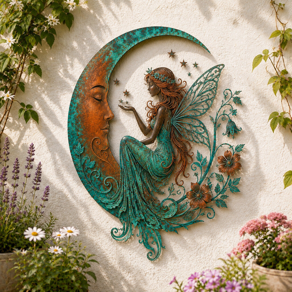 🌜️Décoration murale avec un croissant de lune et une abeille🐝