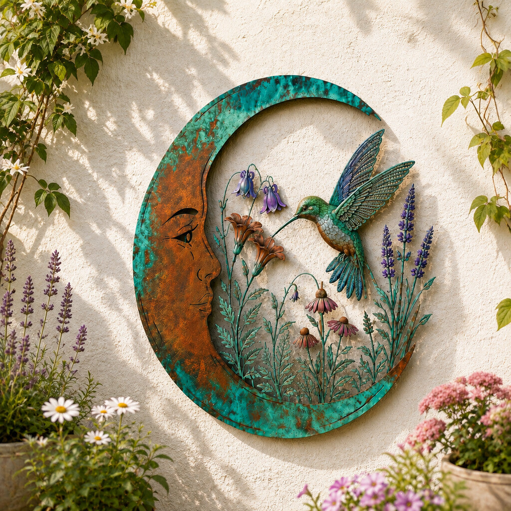 🌜️Décoration murale avec un croissant de lune et une abeille🐝