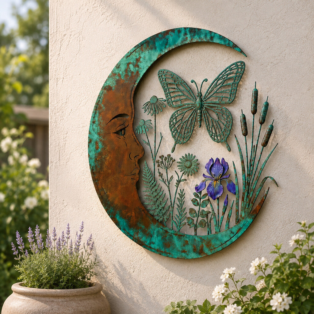 🌜️Décoration murale avec un croissant de lune et une abeille🐝