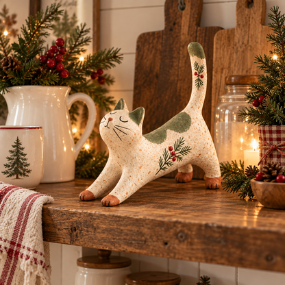 🐈🎄 Chaton de Noël de la forêt – un petit compagnon forestier très sympathique pour votre maison de vacances