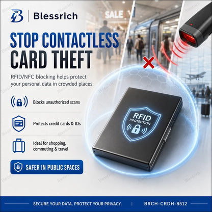 ✨💳 Porte-cartes RFID en métal – Design compact, rangement astucieux 🔐