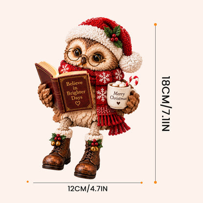 🦉📚 Décoration Chouette qui lit  – Une touche chaleureuse pour tous les lecteurs ! ✨