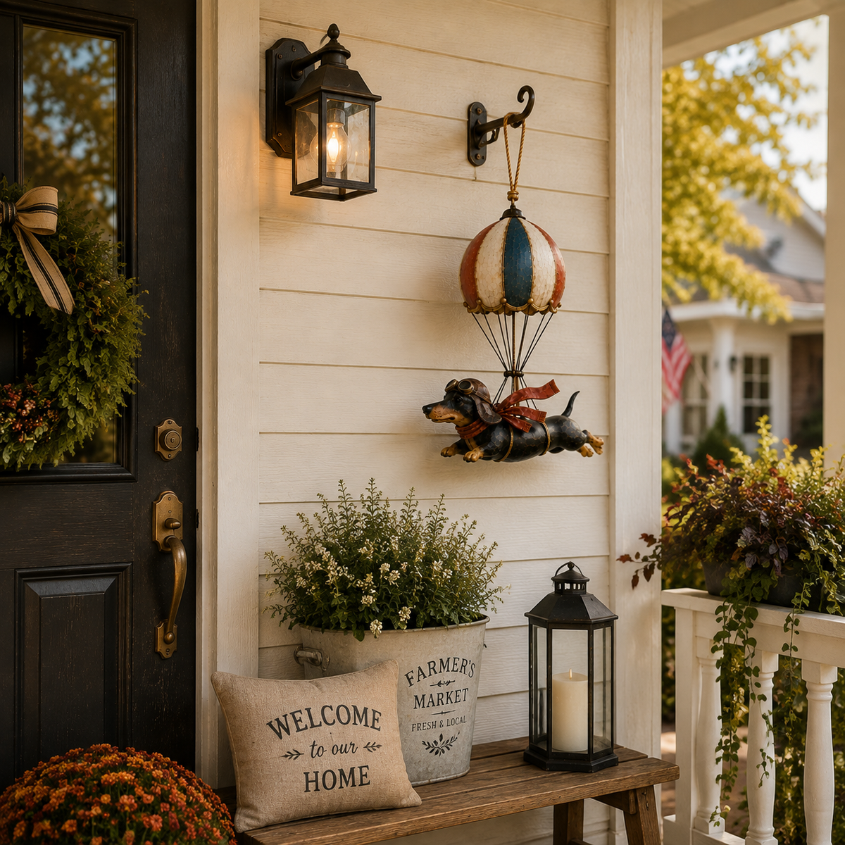 🐾✨ Montgolfière vintage en forme de teckel – Une décoration de rêve !