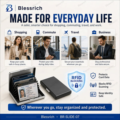 ✨💳 Porte-cartes RFID en métal – Design compact, rangement astucieux 🔐