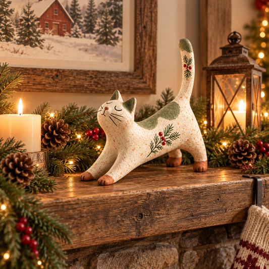 🐈🎄 Chaton de Noël de la forêt – un petit compagnon forestier très sympathique pour votre maison de vacances