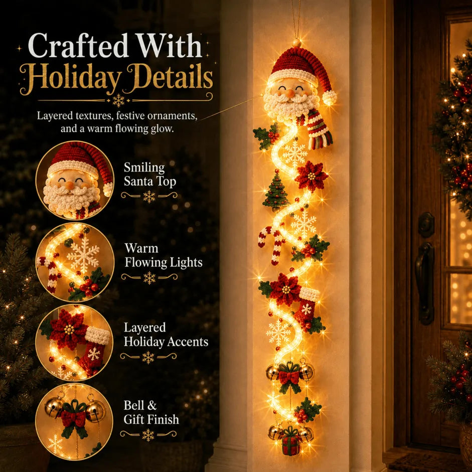 🎄MerryCascade™ Décoration de porte de Noël lumineuse | 6 modèles festifs et lumineux, avec une lueur chaleureuse, des détails en relief et une décoration verticale peu encombrante ✨