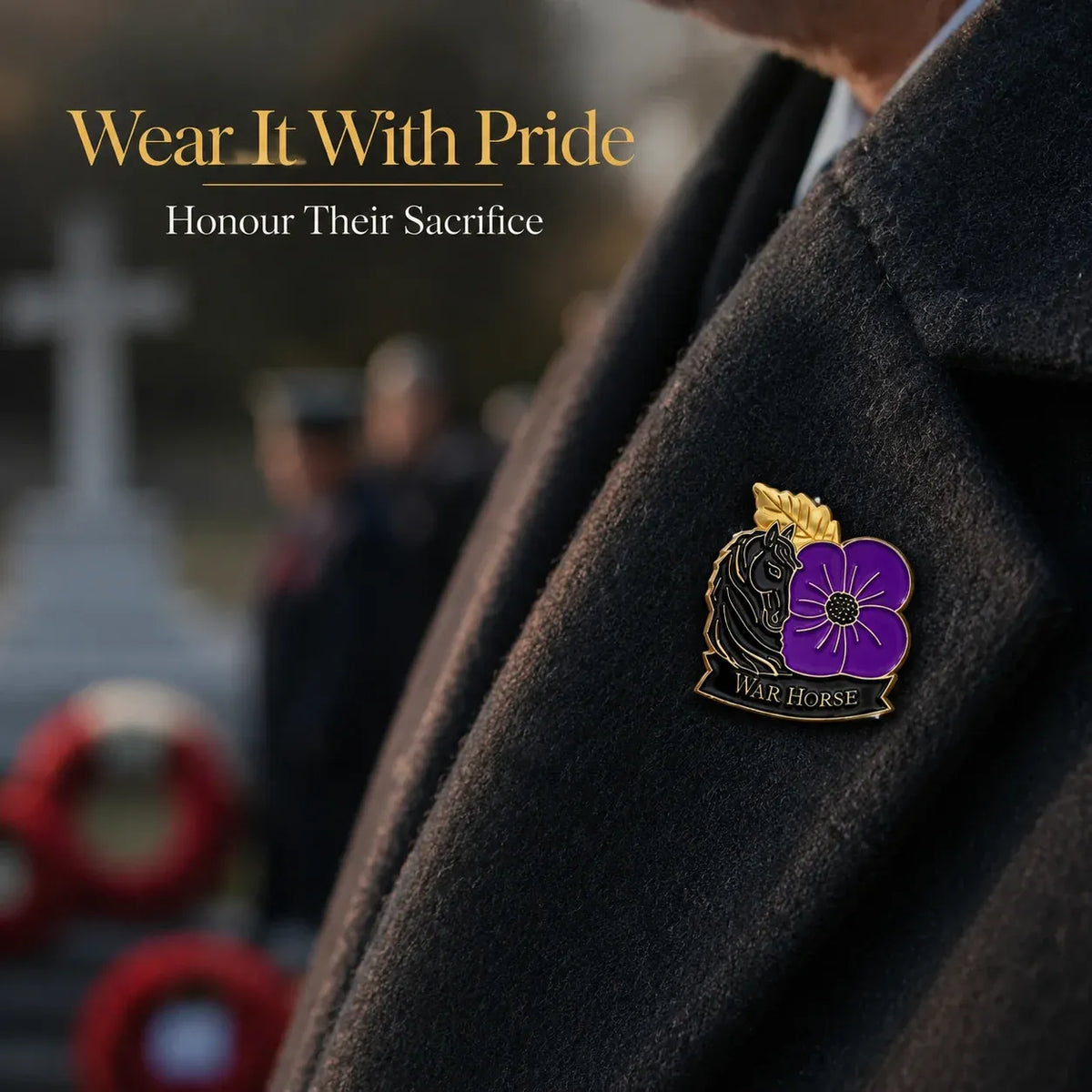 🐴 Broche en forme de pavot violet en mémoire d'un cheval 💜