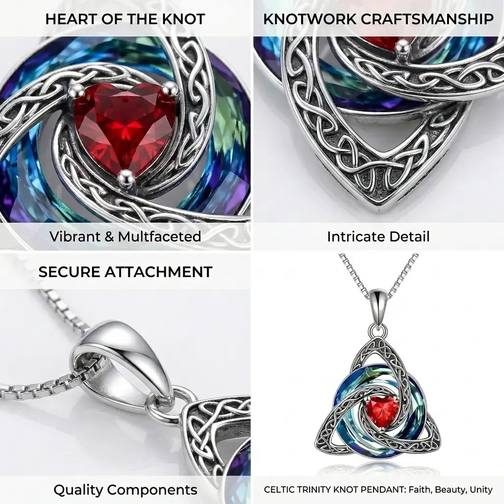 ✨Collier avec nœud celtique de la Trinité et pierre de naissance – Un symbole chargé de sens, représentant l'amour et le lien ❤️