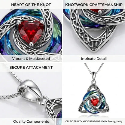 ✨Collier avec nœud celtique de la Trinité et pierre de naissance – Un symbole chargé de sens, représentant l'amour et le lien ❤️