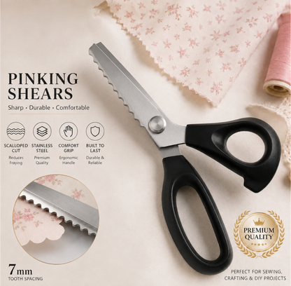 ✂️ Ciseaux crantés professionnels en acier inoxydable de 9,1" - ✨ Ciseaux à lame en zigzag tranchante, anti-effilochage, pour la couture et les loisirs créatifs