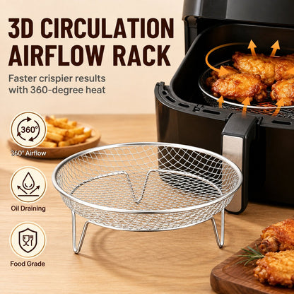 🔥🥘 Grille en acier inoxydable pour friteuse à air chaud – Croustillant sans effort