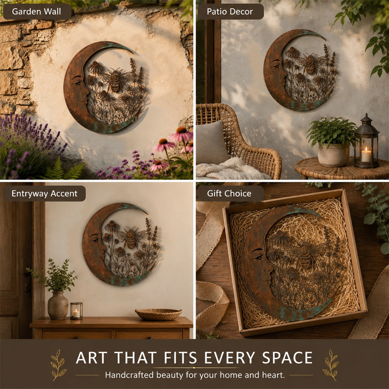 🌜️Décoration murale avec un croissant de lune et une abeille🐝
